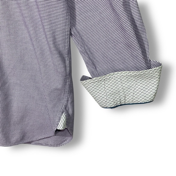 Ted Baker Endurance Mens Shirt Sz L Button Down Purple Contrast Work Casual - Picture 4 of 11